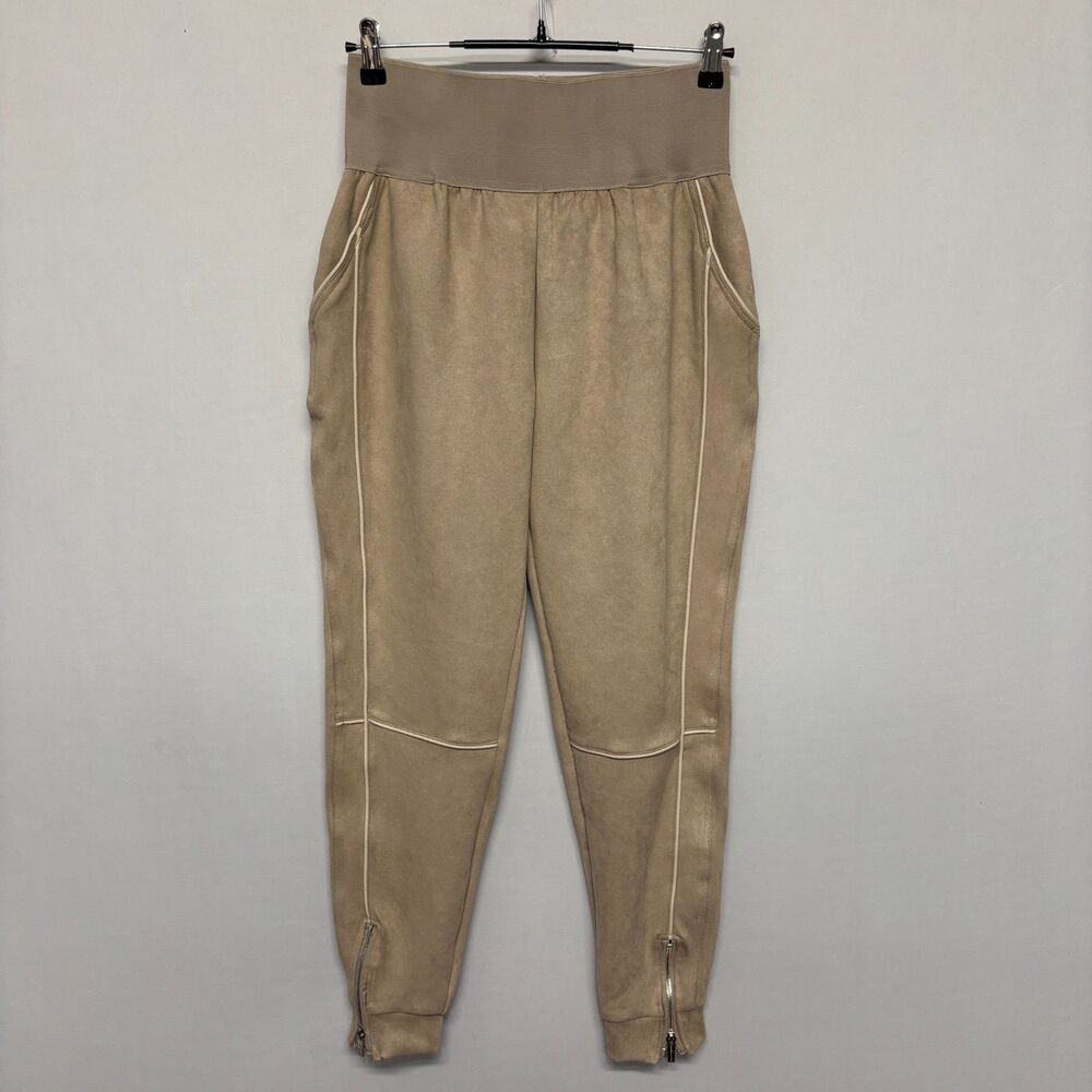 NWT Maniere De Voir Size 12 Faux Suede Contrast Piping Joggers Pants D132 -13